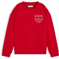 TOMMY HILFIGER μπλούζα φούτερ παιδική  KB0KB10594-XLG κόκκινη
